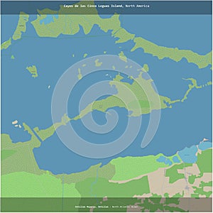 Cayos de las Cinco Leguas Island, Cuba, cropped to square. Topo standard photo
