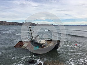 Cayucos California Shipwreck - commercial fishing vessel