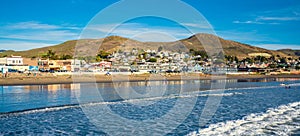 Cayucos State Beach is right on the waterfront in the town of Cayucos, California. Panoramic view
