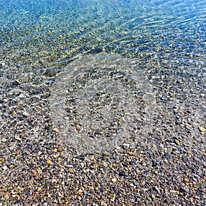 Cayuga Lake FingerLakes clear water pebble shoreline near Aurora