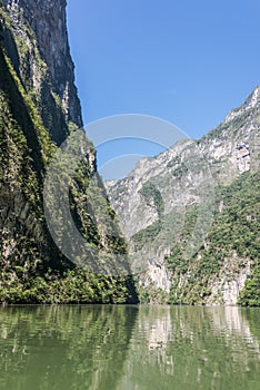 CaÃ±on del Sumidero. Wild river at Chiapas. Tour and adventure,