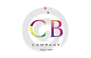 cb c b creative rainbow colors alphabet letter logo icon