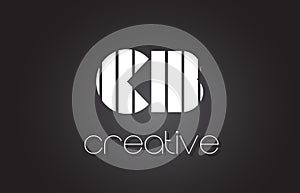 CB C B Letter Logo Design With White and Black Lines.