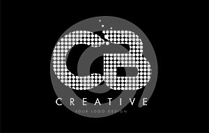 CB C B Letter Logo Design White Magenta Dots and Swoosh