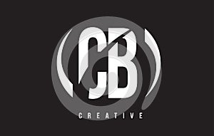 CB C B White Letter Logo Design with Black Background. photo