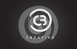 CB Circular Letter Logo with Circle Brush Design and Black Background.