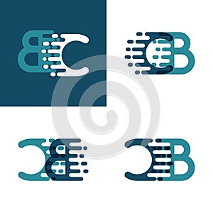 CB letters logo with accent speed in light green and dark blue