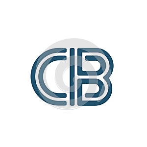 CB monogram logo signature icon. Alphabet initials icon. Blue color lines.