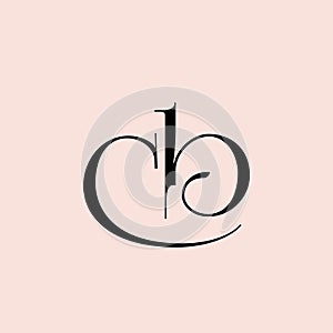 CB monogram logo signature icon. Elegant lowercase alphabet initials.