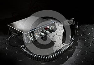 CB radio on emergency channel on a rubber mat