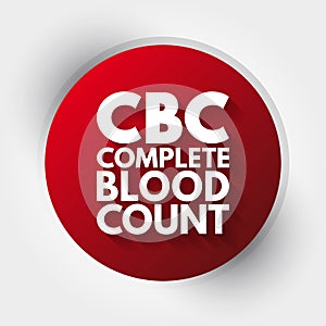 CBC - Complete Blood Count acronym, medical concept background