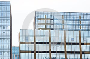 CBD building shape, glass curtain wall and lines.