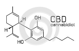 CBD or cannabidiol molecule structure photo