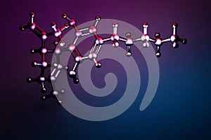 CBD cannabidiol structure in blue purple color