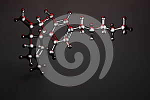 CBD cannabidiol structure in dark color