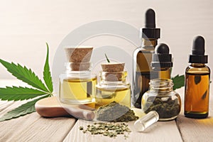 cbd oil product line, with variety of tinctures, salves, and ointments for different purposes