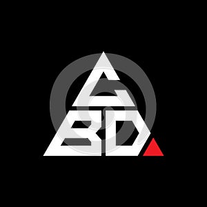 CBD triangle letter logo design with triangle shape. CBD triangle logo design monogram. CBD triangle vector logo template with red