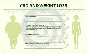 CBD and Weight Loss horizontal infographic