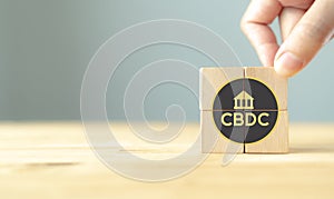 CBDC Central Bank Digital Currency. Financial technology,blockchain, matchine learning, exchange, money and digital asset. Futuris