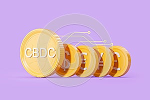 CBDC coins with different currencies, network and connection