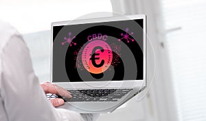 Cbdc concept on a laptop screen