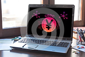Cbdc concept on a laptop screen