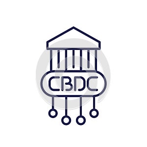 CBDC, digital currency line icon