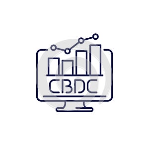 CBDC line icon with a graph