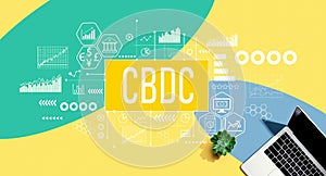 CBDC theme with a laptop computer