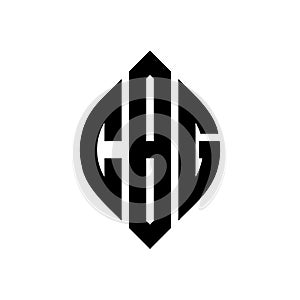 CBG circle letter logo design with circle and ellipse shape. CBG ellipse letters with typographic style. The three initials form a