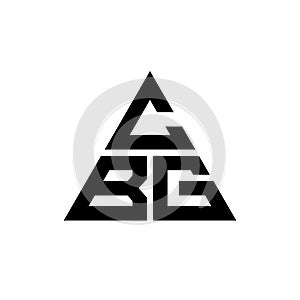 CBG triangle letter logo design with triangle shape. CBG triangle logo design monogram. CBG triangle vector logo template with red
