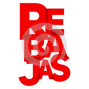 Rebajas, Discounts Spanish text, Sale vector Emblem. photo