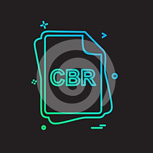 CBR file type icon design vector