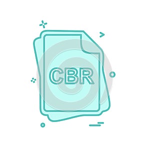 CBR file type icon design vector