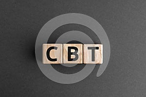 CBT - acronym from wooden blocks with letters