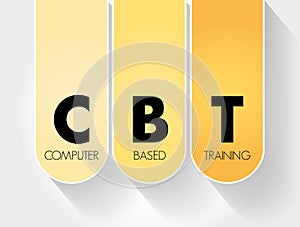 CBT - Computer Based Training acronym, education concept background