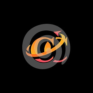 CC aerospace creative logo design