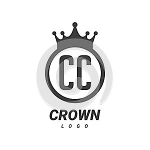 CC C C Letter Logo Design with Circular Crown