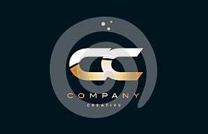 cc c c white yellow gold golden luxury alphabet letter logo ico