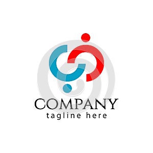 CC Company Logo Vector Template Design Illustration