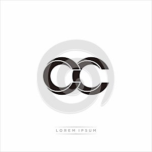 Cc Initial Letter Split Lowercase Modern Monogram linked outline rounded logo