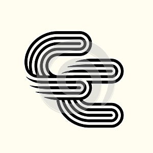 CC monogram logo signature icon. Alphabet initials icon.