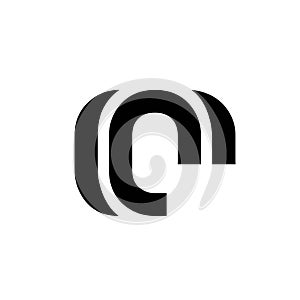 CC monogram logo signature icon. Alphabet initials isolated on light background.