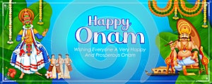 Ccelebration background for Happy Onam festival of South India Kerala