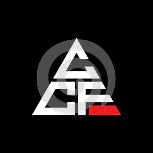 CCF triangle letter logo design with triangle shape. CCF triangle logo design monogram. CCF triangle vector logo template with red