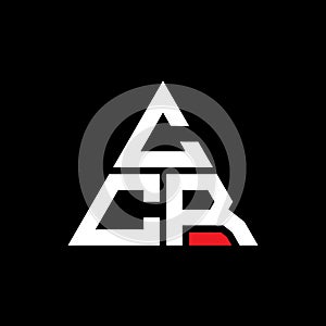 CCR triangle letter logo design with triangle shape. CCR triangle logo design monogram. CCR triangle vector logo template with red