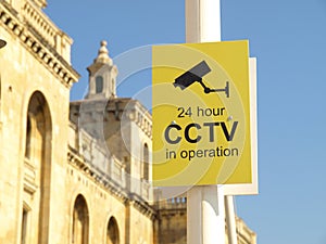 CCTV 24 hour Security Camera video sign