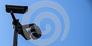 CCTV on blue sky