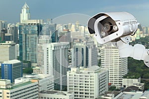 CCTV with Blurring City in background.