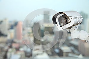 CCTV with Blurring City in night background.